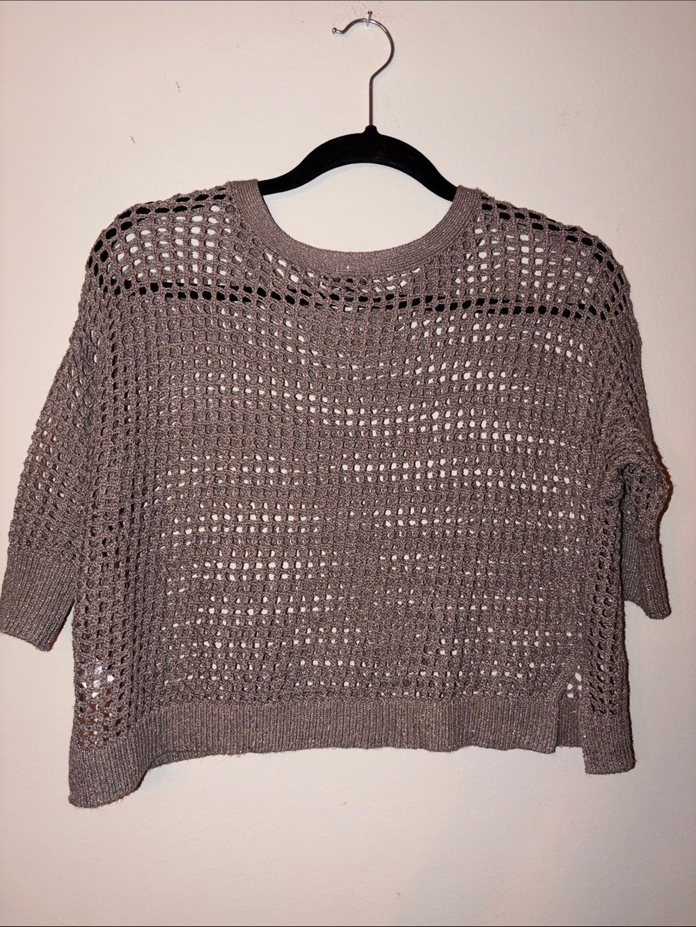 EXPRESS Open Knit Metallic Sweater ✨ Like New - Picture 4 of 7